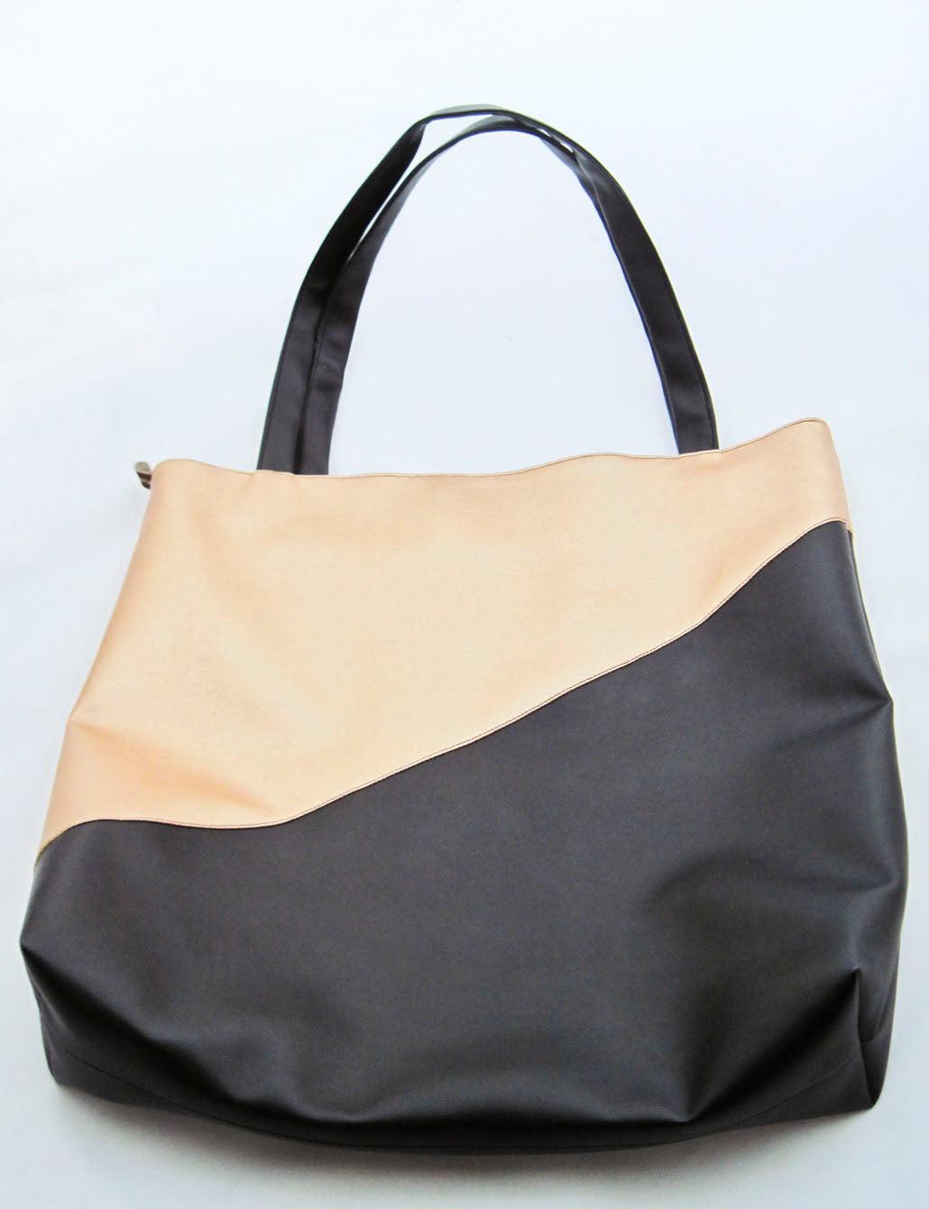 XL-Shopper-Schultertasche aus Kunstleder  "Gold"