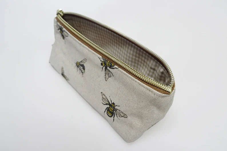 Federmäppchen, kleine Kosmetiktasche "Bienen"