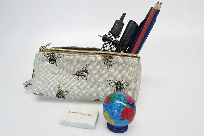 Federmäppchen, kleine Kosmetiktasche "Bienen"