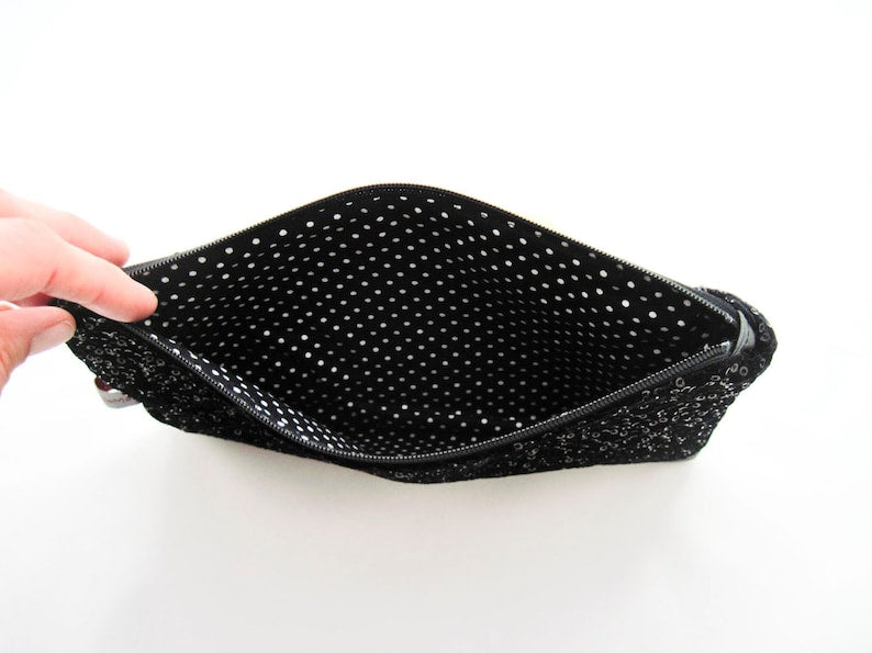 Mäppchen, Kosmetitasche, kleine Clutch "Glitzer"