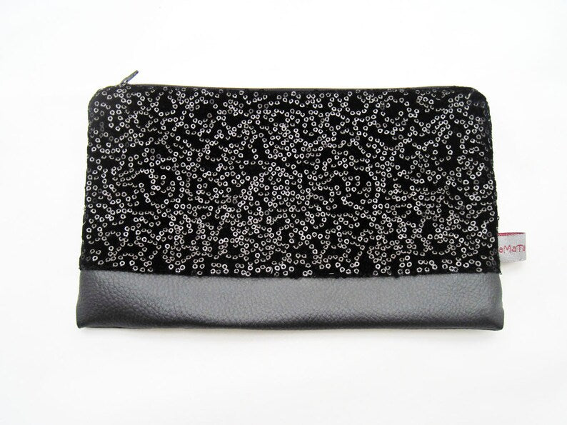 Mäppchen, Kosmetitasche, kleine Clutch "Glitzer"