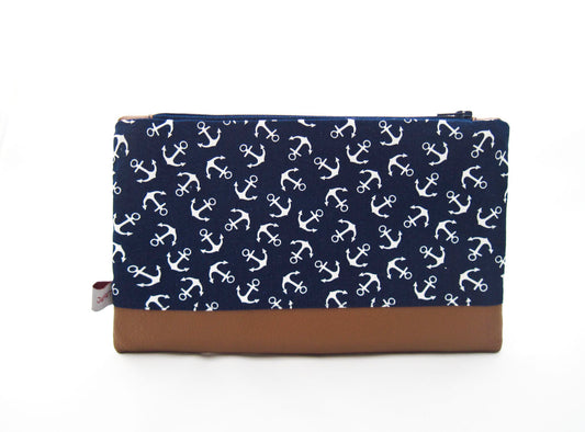 Mäppchen, Kosmetiktasche, kleine Clutch "Anker"