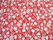 Stoffmuster - Blume-rot/weiß, 100% Baumwolle 